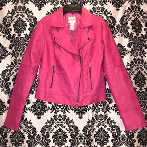 Candies pink faux leather jacket size L